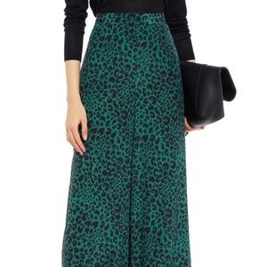 Zimmermann Leopard Silk Crepe de Chine in Emerald Size 0 Petite Brand New